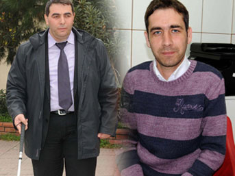 Görme engellinin gözüne biber gazı sıktı!
