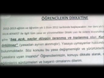 Başörtülü öğrenciler içeri giremez